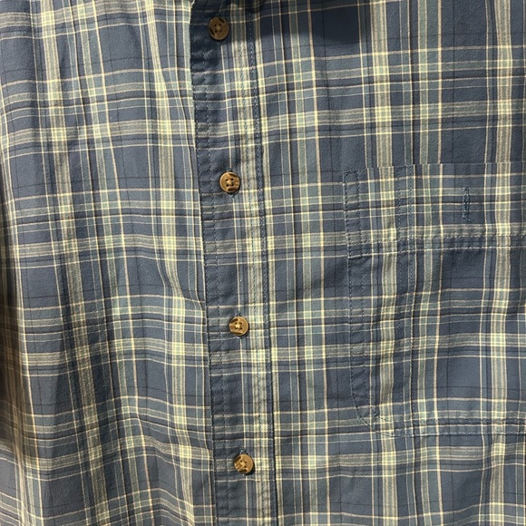 Wrangler Men’s Rugged Blue Plaid Short Sleeve Button Down Shirt Size L Tall - Picture 5 of 6